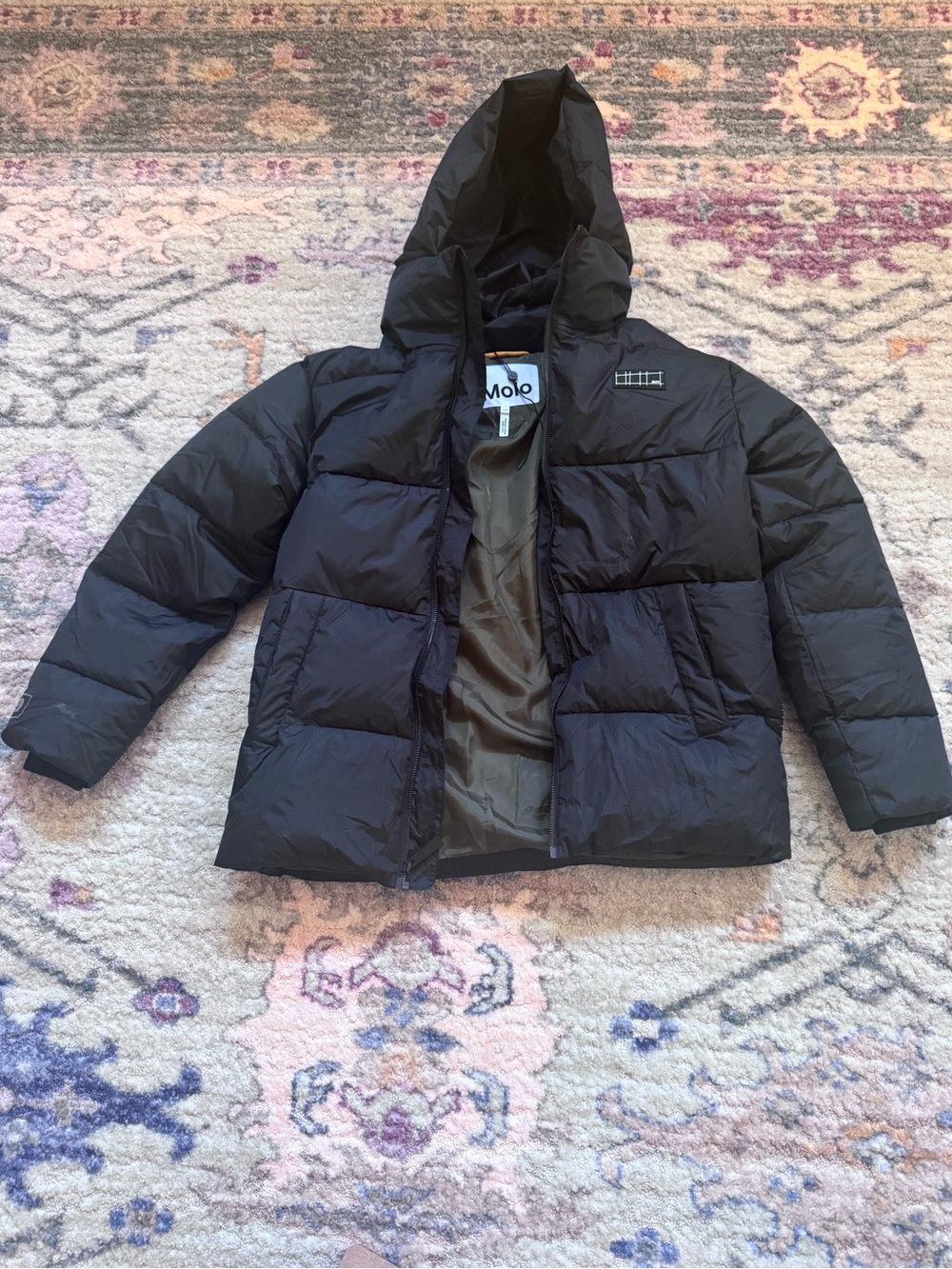 Molo Black Puffer Jacket with Hood